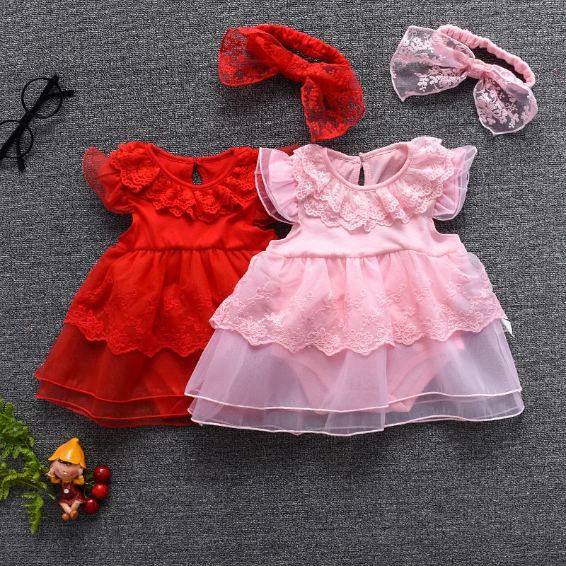 

Baby summer bodysuit infant girls princess dress baby christening baptism gown party wedding 0-12 months photo shooting dress