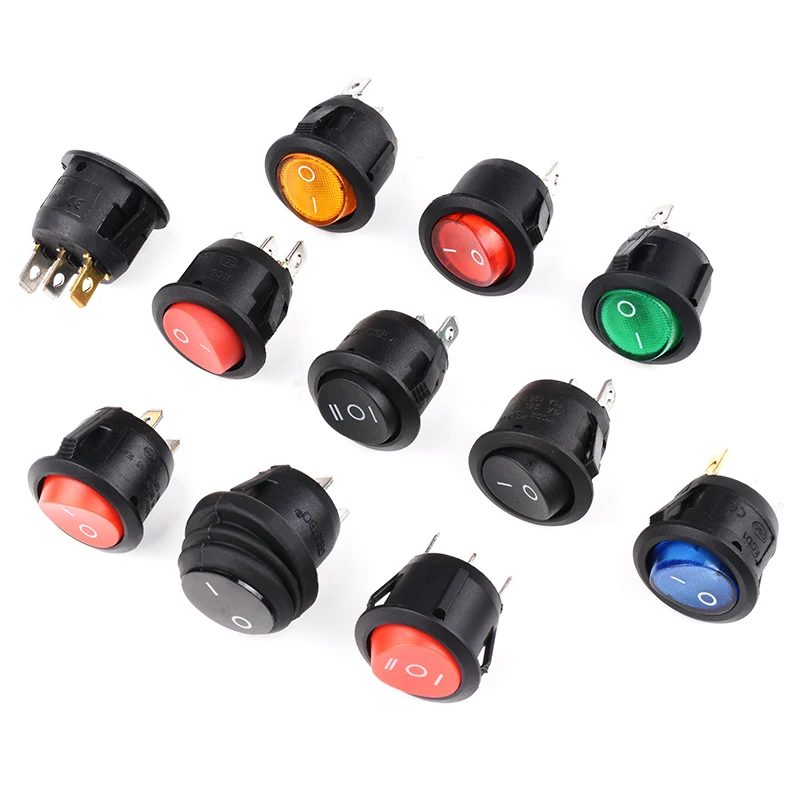 1 шт./5 шт KCD1 20 мм круглый тумблер 3Pin ВКЛ ВЫКЛ 2/3 позиции 6A/250VAC 10A/125VAC SPST светодиодный