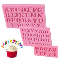3pcsset number letter shape silicone mold cake decoration 3d food grade soap chocolate moulds