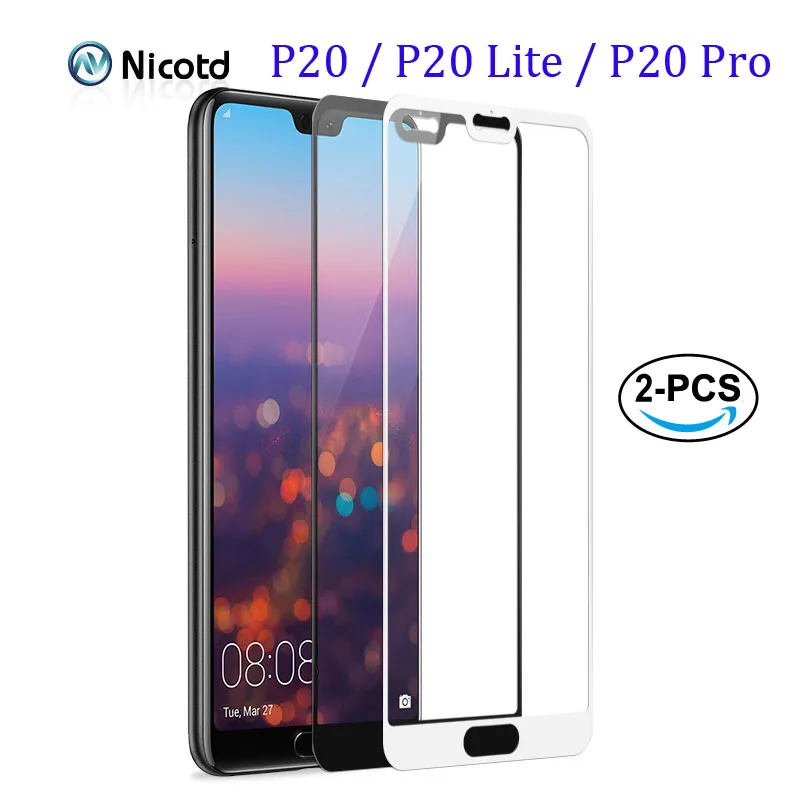 2 шт полное покрытие Защитное стекло для huawei P20 экрана Lite закаленное пленка Pro |