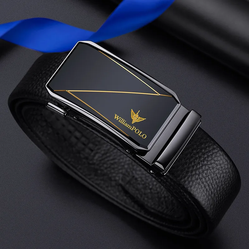 Top grade leather trend men's belt automatic buckle leisure belt big brand gift