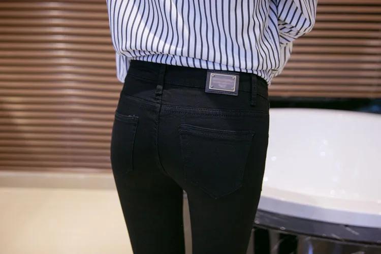 Fall/winter New European Station Slogans Stretch Skinny Fishtail Horn Pants Jeans Women