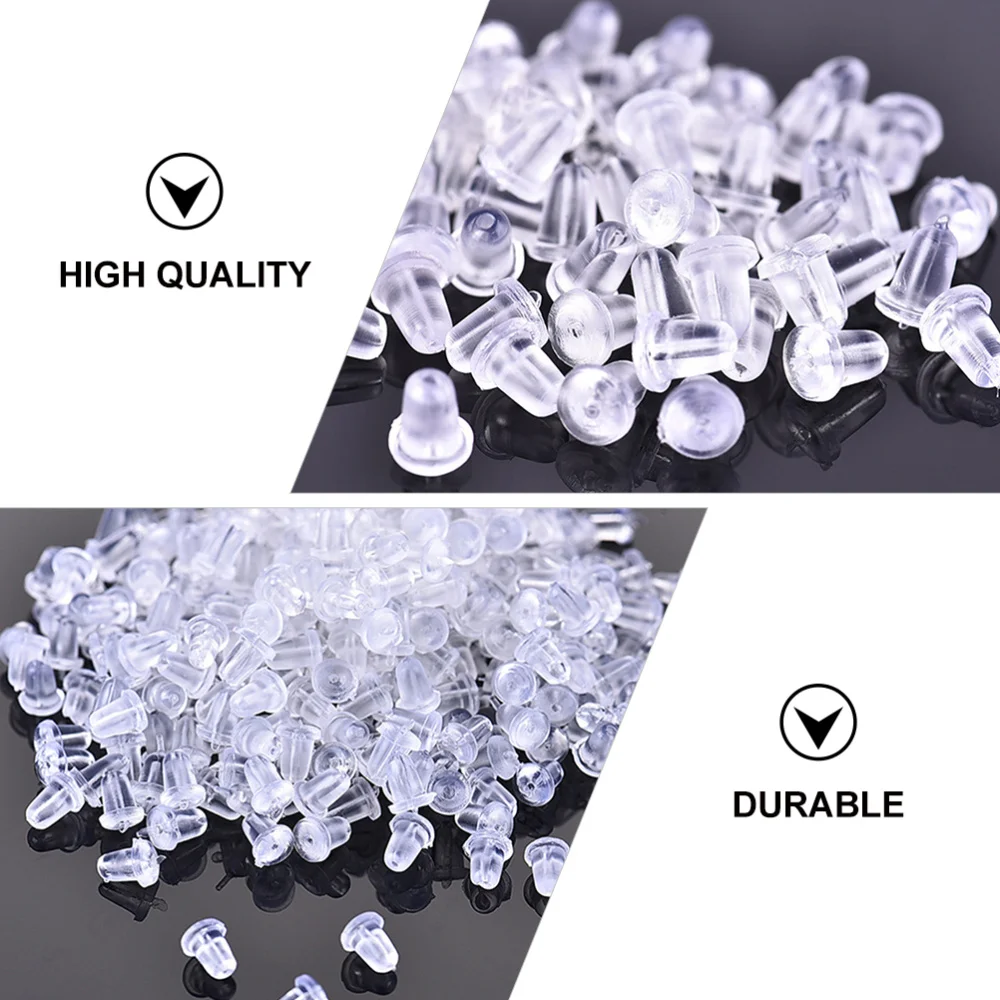 

1 Bag 8000pcs Clear Earring Backings Earring Stopper Replacements (Transparent)