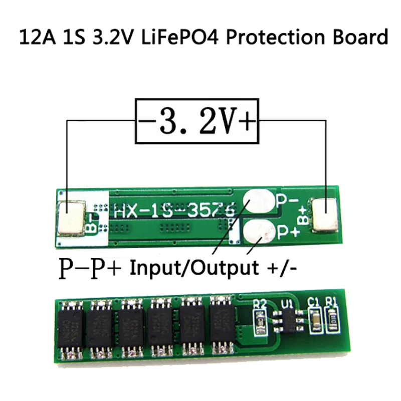 

1 шт. 12A 1S 3,6 V LiFePO4 литий-железо-фосфатная батарея входа выхода Защитная плата