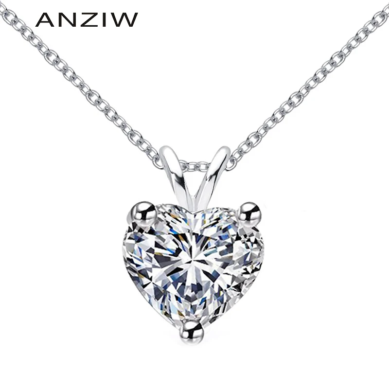 Колье женское из серебра 925 пробы с подвеской в виде сердца 40 + 5 см|Подвески| |