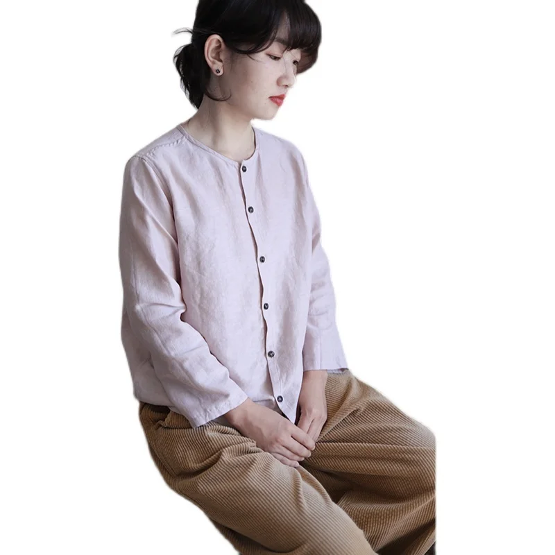 New post -Promotion by Sept 25 simple leisure spring and autumn silk hemp temperament literary artistic 09-140 | Женская одежда