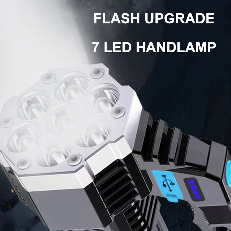 7-ядерный сверхъяркий фонарь перезаряжаемый ручной светодиодный дальнего