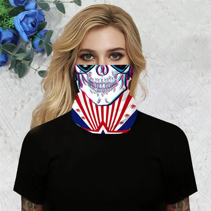 1 шт. цифровая маска для лица с принтом черепа дышащий Быстросохнущий шарф