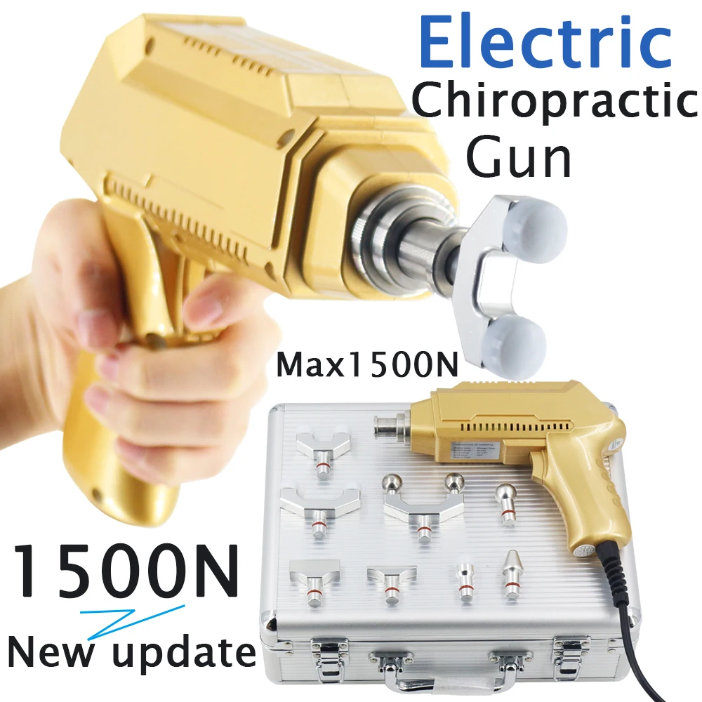 

With 8 Heads Electric Chiropractic Adjustment Tool 1500N 30 Levels Electric Gun Spine Pain Massager Muscle Relax Chiropractic