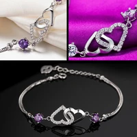 sweet love creative amethyst heart bracelet marriage proposal fashion love bracelet courtship girlfriend gift