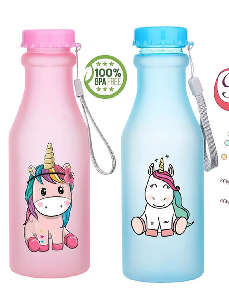 

2021 Unicorn Horse Lovely Cartoon Leak-proof Unbreakable Water Bottle Outdoor Sport Portable Readily Cup Kids Gifts 550ML