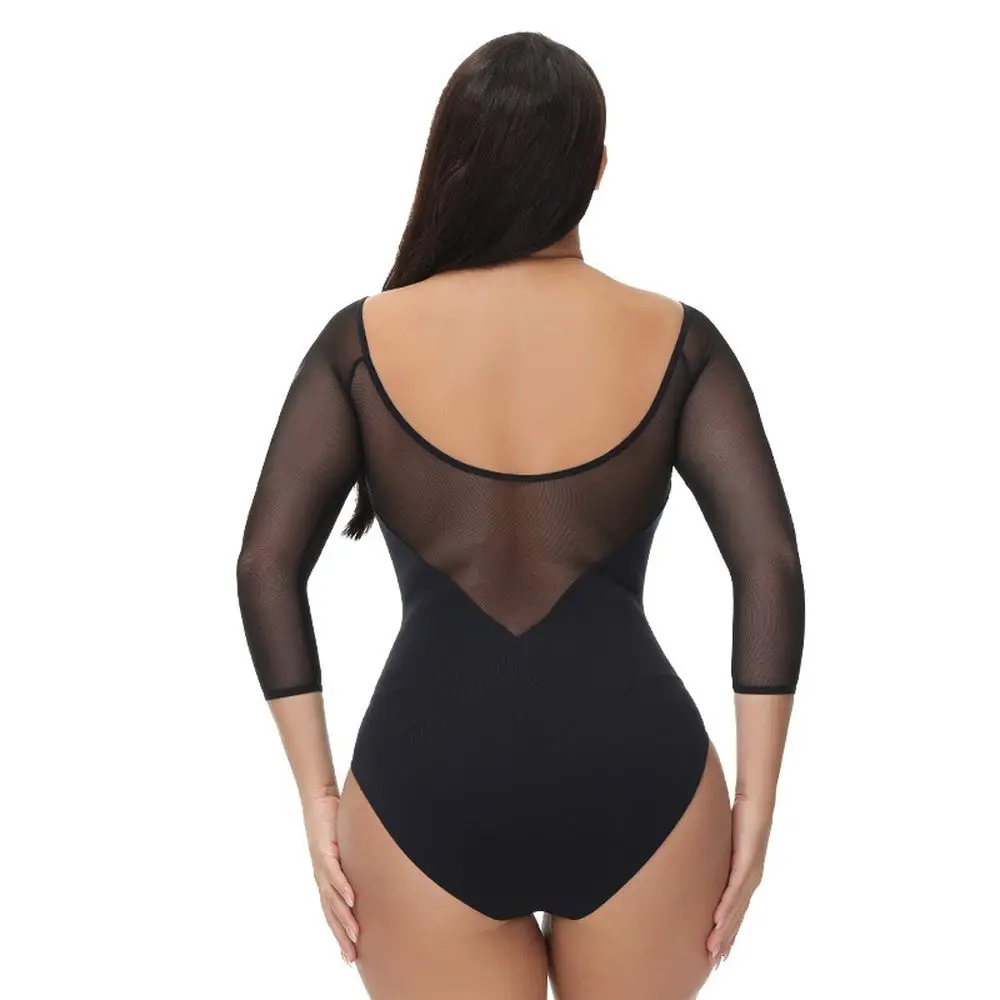 Women Body Shapewear Bodysuit Briefs Female Elastic Breath-Able Underwear Sexy Lingerie Net Yarn Bodysuits Dance Tights Clothes