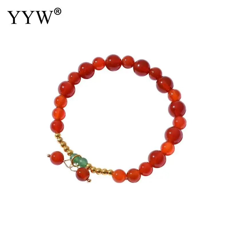 

Red Agate Crystal Bracelet Original Wild Single Ring Bracelet Sweet Beauty Pink Crystal Cherry Bracelet Length Approx 17.5cm