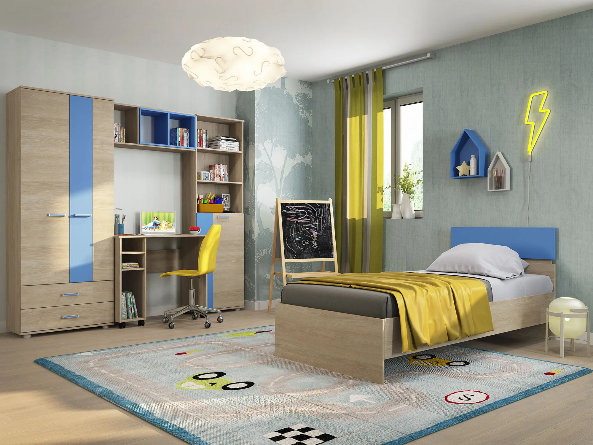 Shelf навесная formula (transformer) Oak сонома/Blue лдсп | Дом и сад