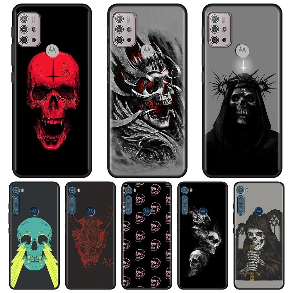 

Satanic Skull dark For MOTOROLA One Fusion Shell for Moto G10 G9 G8 Plus Play Power One G20 G30 G40 G50 G60 Edge 20 Phone Case