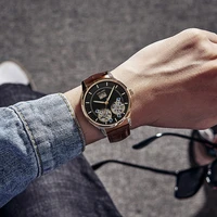 double tourbillon fashion business mens automatic watch waterproof mechanical watch mens sport calendar watches