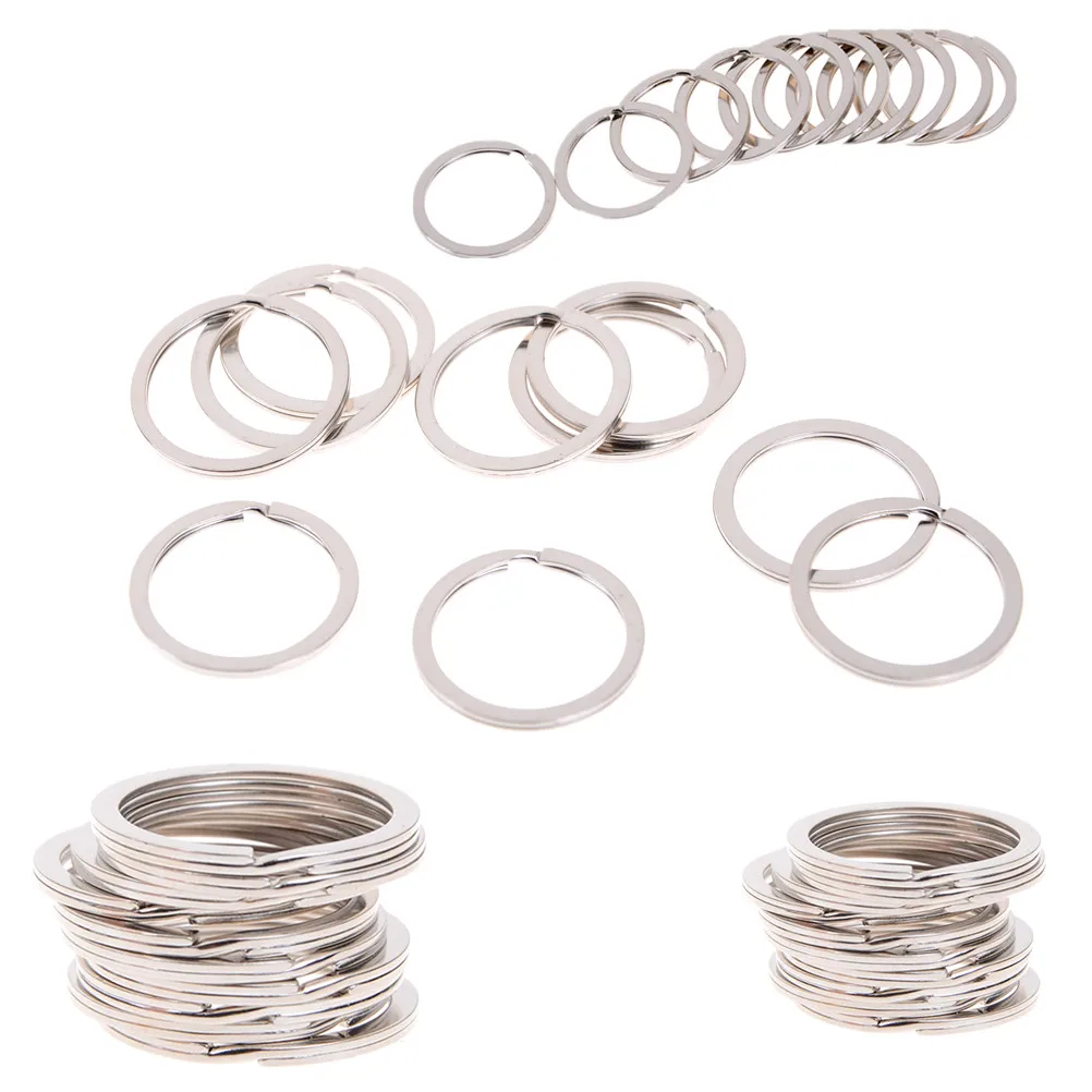 

10PCs/set Silver Tone Split Rings Key Rings Findings 1.5x25mm