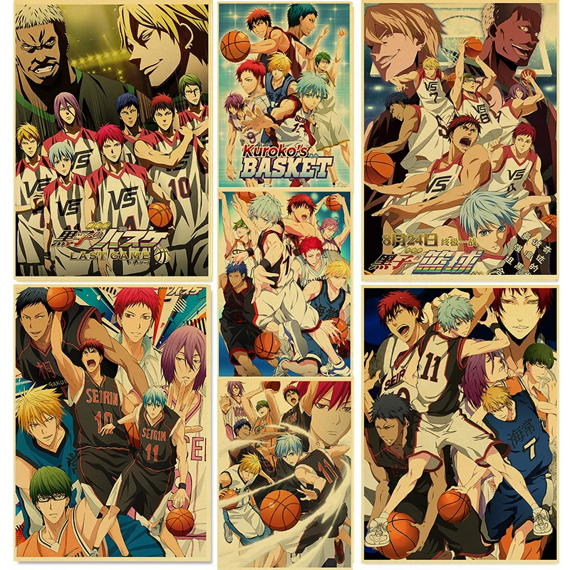 

Anime Poster Kuroko's BasketballRetro Kraft Paper Poster For Living Room Bar Decor WALL Stickers