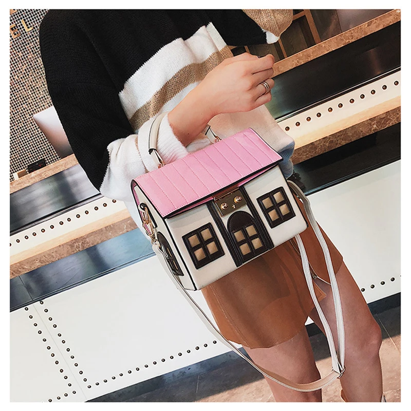 Кожаные женские сумки в форме дома, модные креативные женские сумки-мессенджеры через плечо, сумка через плечо от AliExpress WW