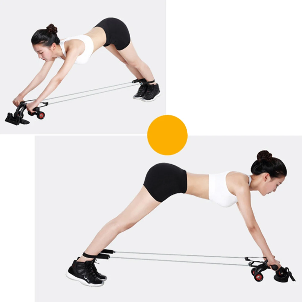 

1 Pair Elastic Resistance Fitness Bands Stretch Ropes For AB Wheel Abdominal Muscle Training Workout Exercise Bands For Legs