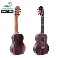 smiger gkl 2810 6 string ebony ukulele 28 inch guitalele for beginner starter with gig bag travel small acoustic guita