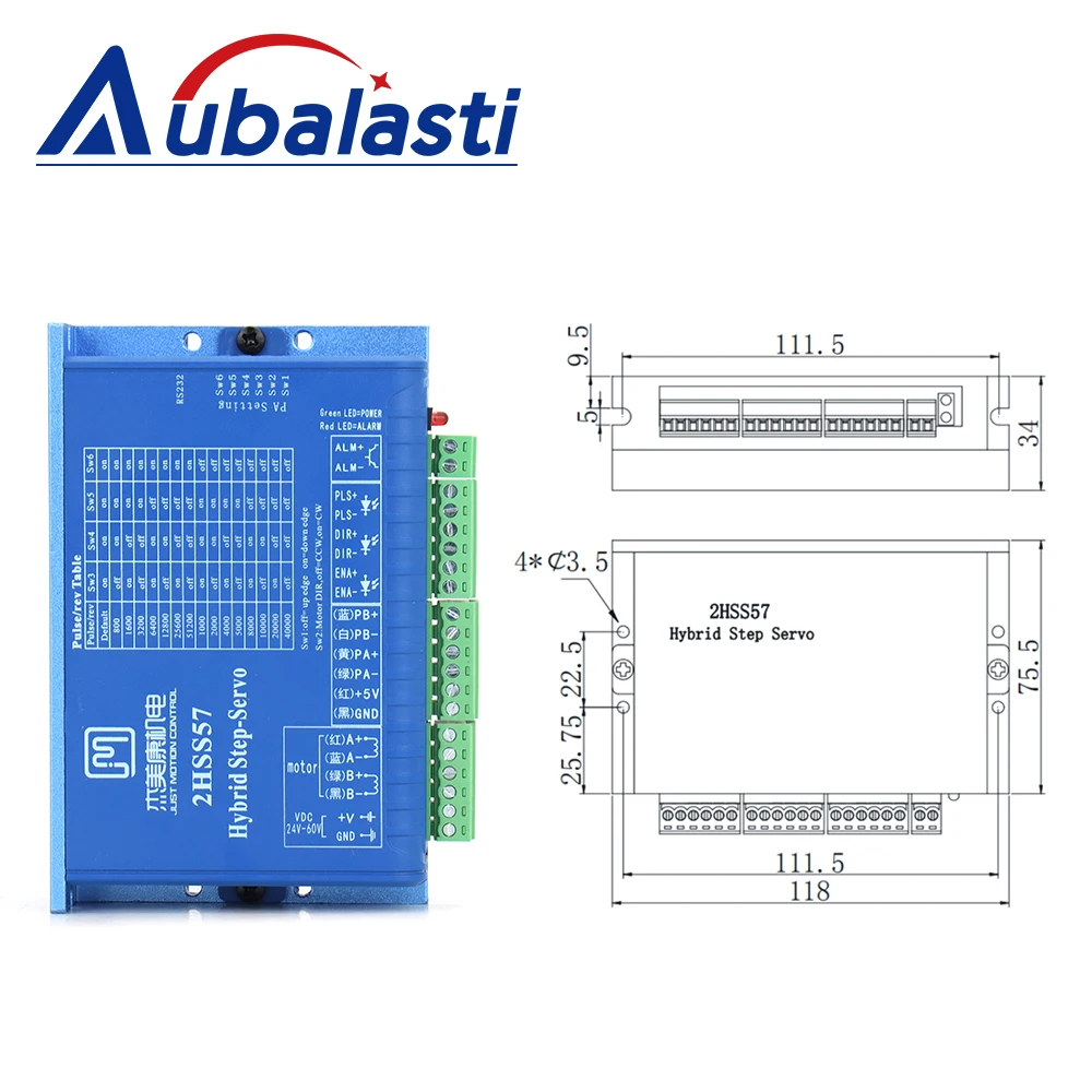 JMC Nema23 Hybrid Closed Loop Motor and Driver 2.2N.m 0-2000rpm Stepper 5A Shaft Dia.8mm 2HSS57+57J1880EC For CNC Machine | Обустройство
