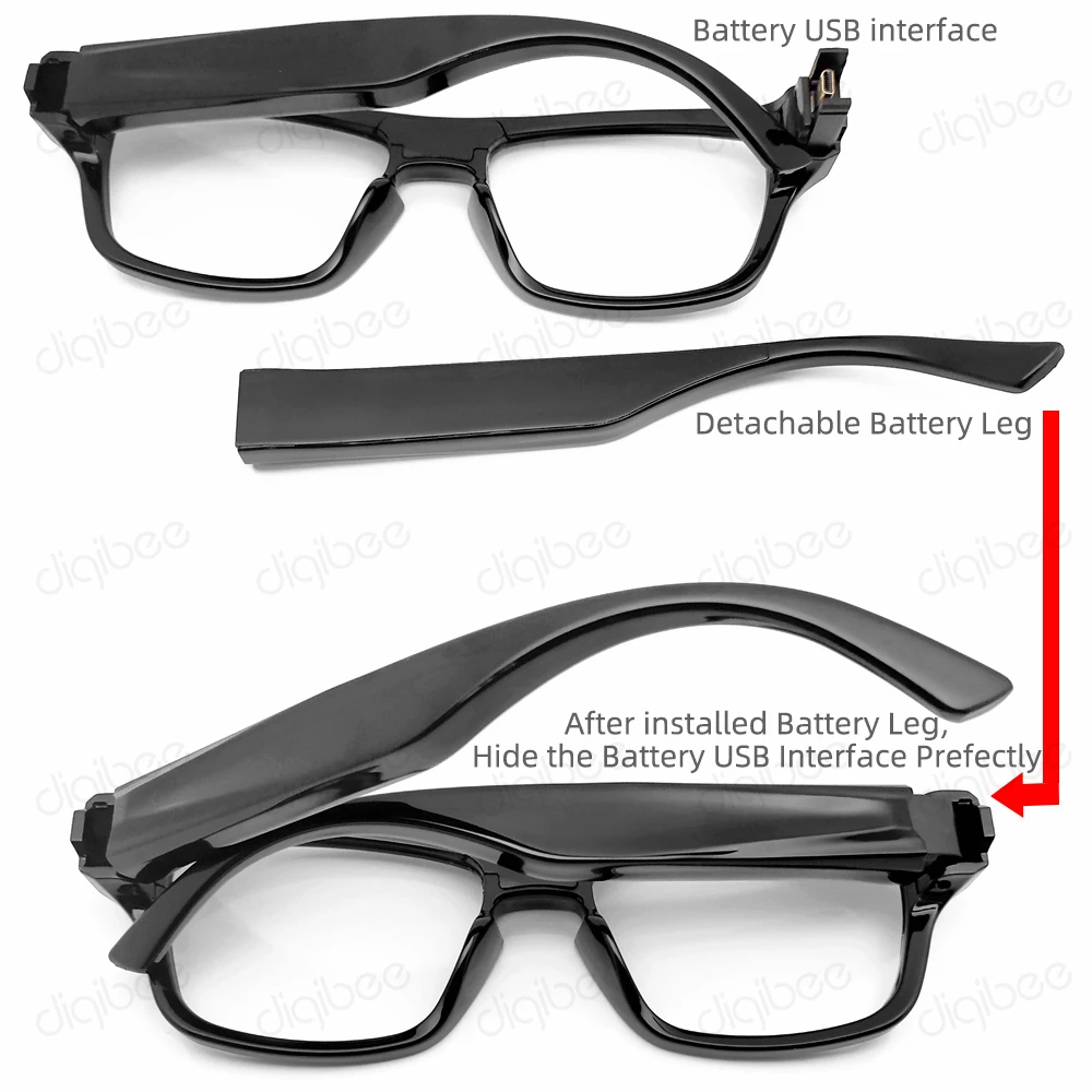 Touch Design Smart Glasses Mini Camera WiFi Hot-Spot Eyewear Camcorder espia camara gafas Video Recorder for Outdoor Car Driving images - 6