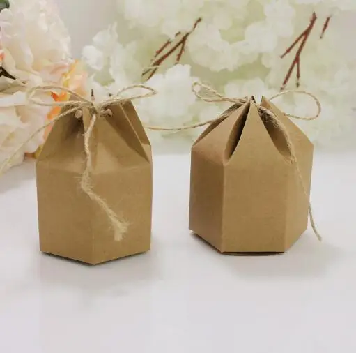 100 шт. креативные подарочные коробки из крафт-бумаги для конфет с фонариком
