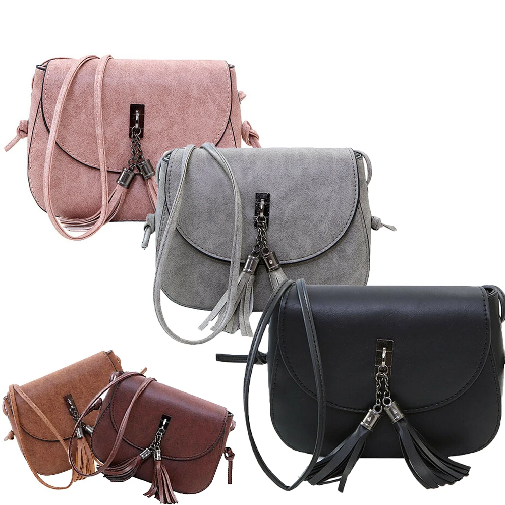 

luxury Vintage Fashion Women Small Handbag Mini Messenger Bag Women's Handbag Tassel Flap Bag Leather