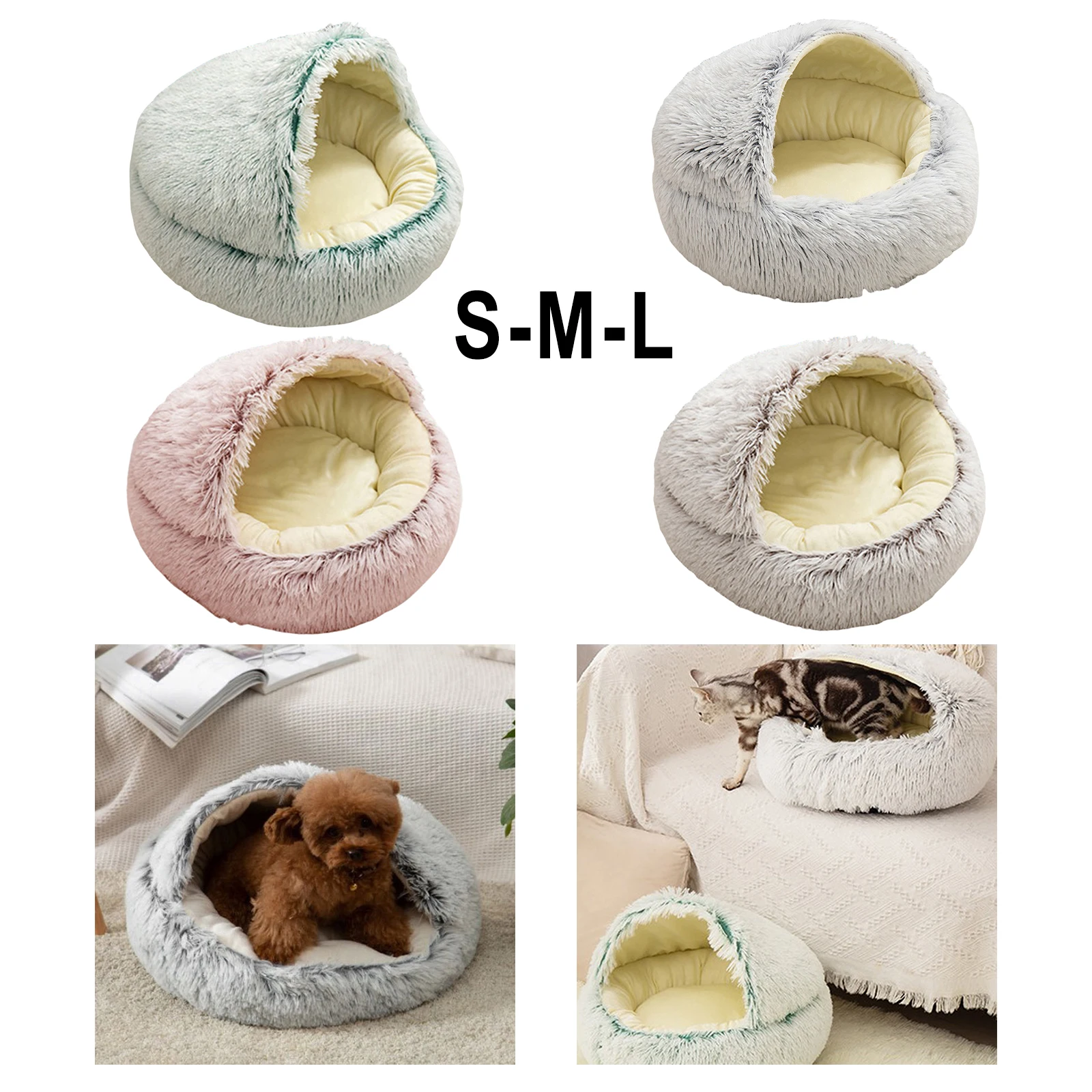 

Кровать для домашних питомцев, мягкая длинная плюшевая кровать для маленьких собак, щенков, котят, гнездо, зимняя кровать для кошек