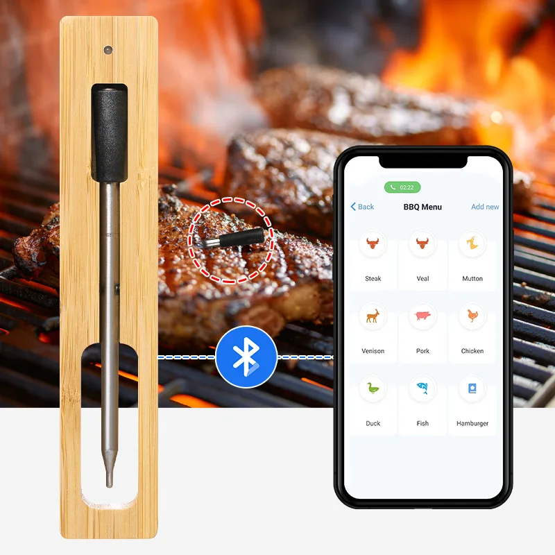 

Wireless BBQ Meat Food Thermometer -compatible Digital Barbecue Probe USB Charging Instant Read Oven Thermometer Tools