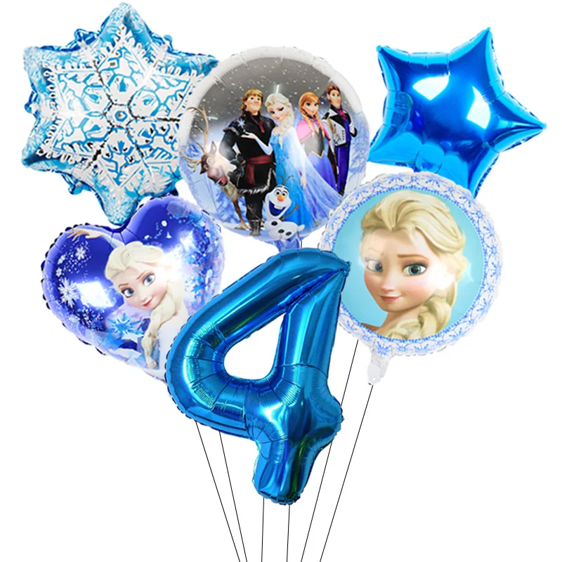 1 Set Elsa Frozen Princess Foil Balloons Disney Theme Baby Shower Birthday Party Decorations Supplies Helium Globos Kids Love