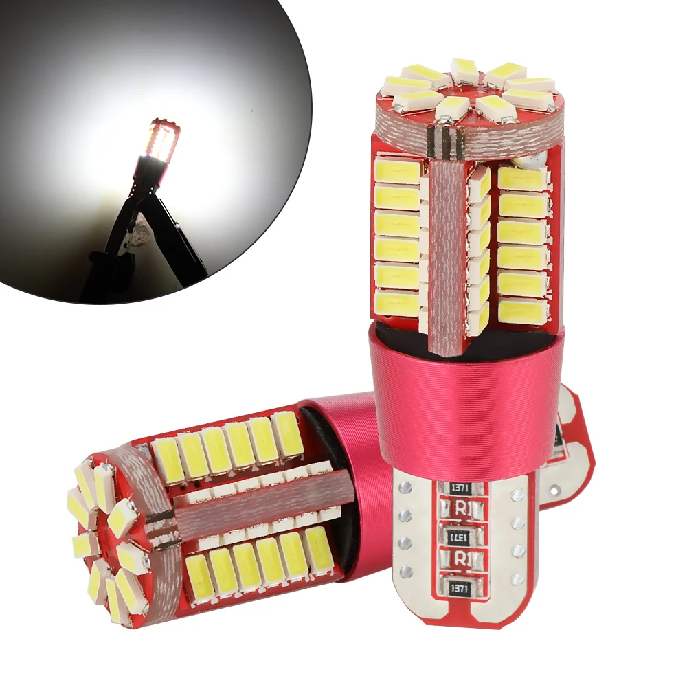 

1Pcs T10 Super Bright 57 Led Cree Xenon White Side Light Bulbs Canbus Error Free 12v White Light Red Shell