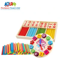 colorful bamboo counting sticks clock toy mathematics montessori teaching aids counting rod kids preschool math learning toy gyh