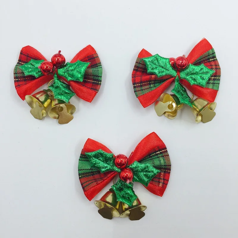 4 шт. 5*4 см бант с колокольчиком Рождественское украшение рождественский подарок