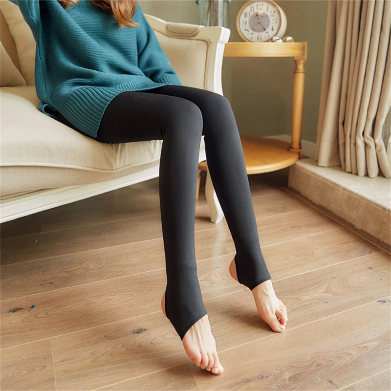 

GAOKE Trend HOT SALE 2021 Casual Winter New High Elastic Thicken Lady's Leggings Warm Pants Skinny Pants For Women