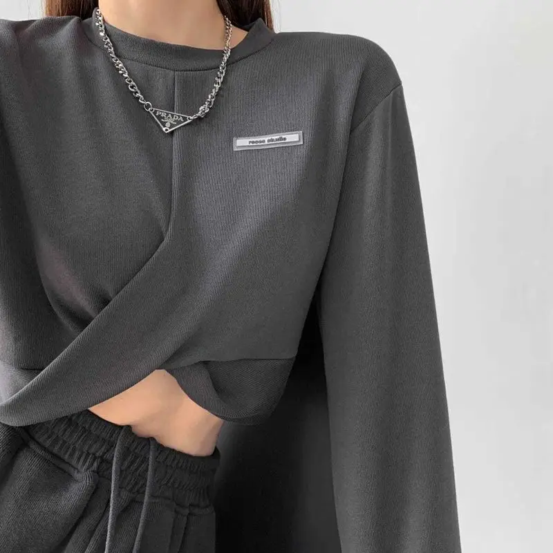 

Running Sweatshirt Short Sports Top Women Korea All-match Loose Thin Clothes Sexy Breathable Fitness T-shirt