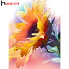 Huacan 5D алмазов картина Стразы подсолнечника DIY мозаичная картина, выполненная в технике алмазной вышивки цветок бисерные картинки настенные картины