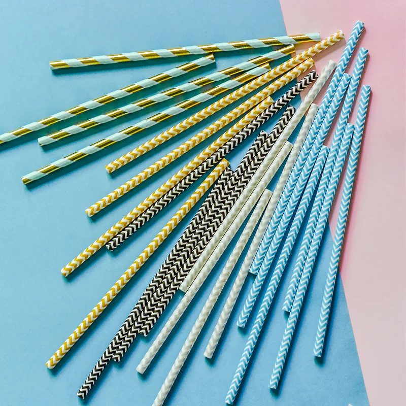 75 шт. одноразовые цветные бумажные трубочки для питья украшения дня рождения