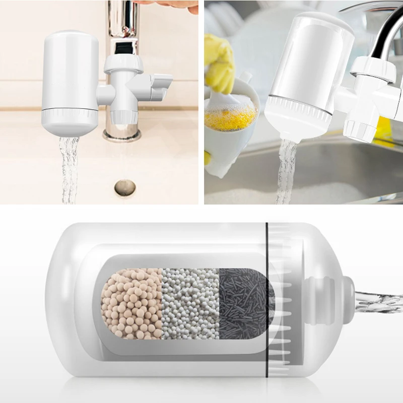 Мини 2л/мин моющийся керамический фильтр кран водопроводной очиститель воды два