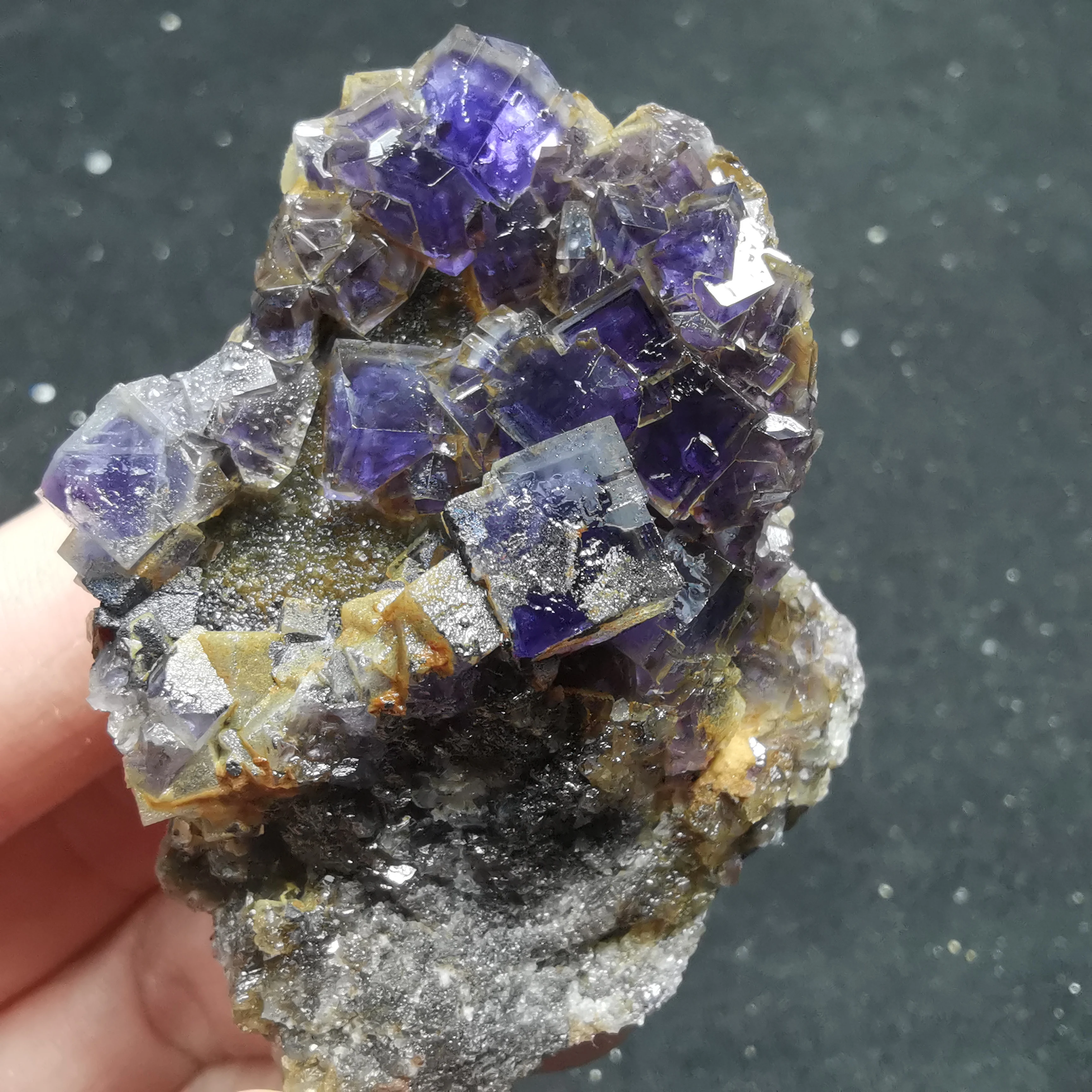 

68gNatural rare purple fluorite cluster mineral specimen stone and CRYSTAL HEALING CRYSTAL QUARTZ GEM