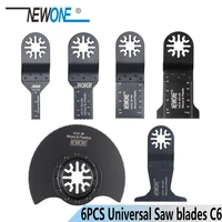 newone 6pcsset c6 hcs oscillating tool multi function tool saw blades for woodplasticcutting for multimaster tool renovator