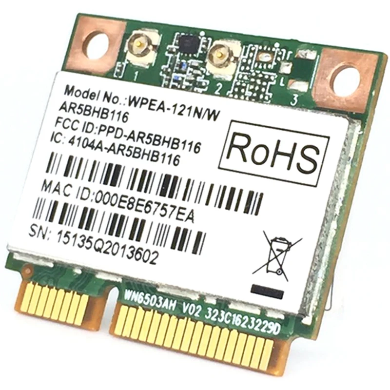 

Wireless Network Card Atheros AR9832 AR5BHB116 2.4/5 GHz Single-Chip 300 Mbps 802.11N MINI PCI-E Wireless Card WIFI