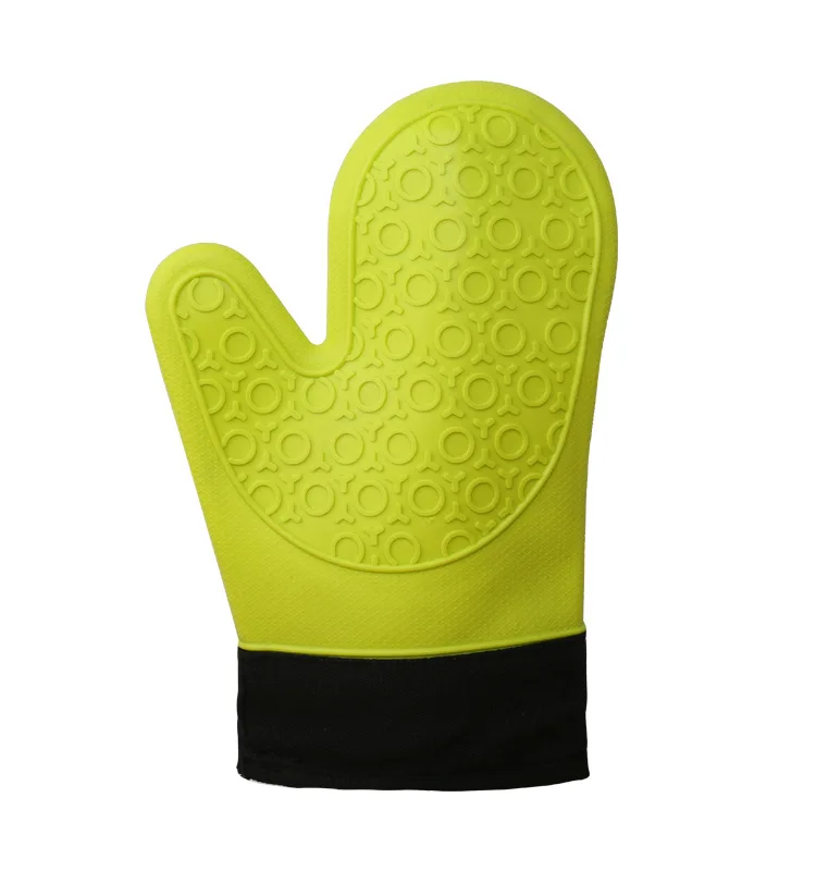 1pcs Лидер продаж 2 шт. Красный силиконовый кухня перчатка для печи Potholder с удлиненной холст рукавом шить для гриля и барбекю - Цвет: 1pcs