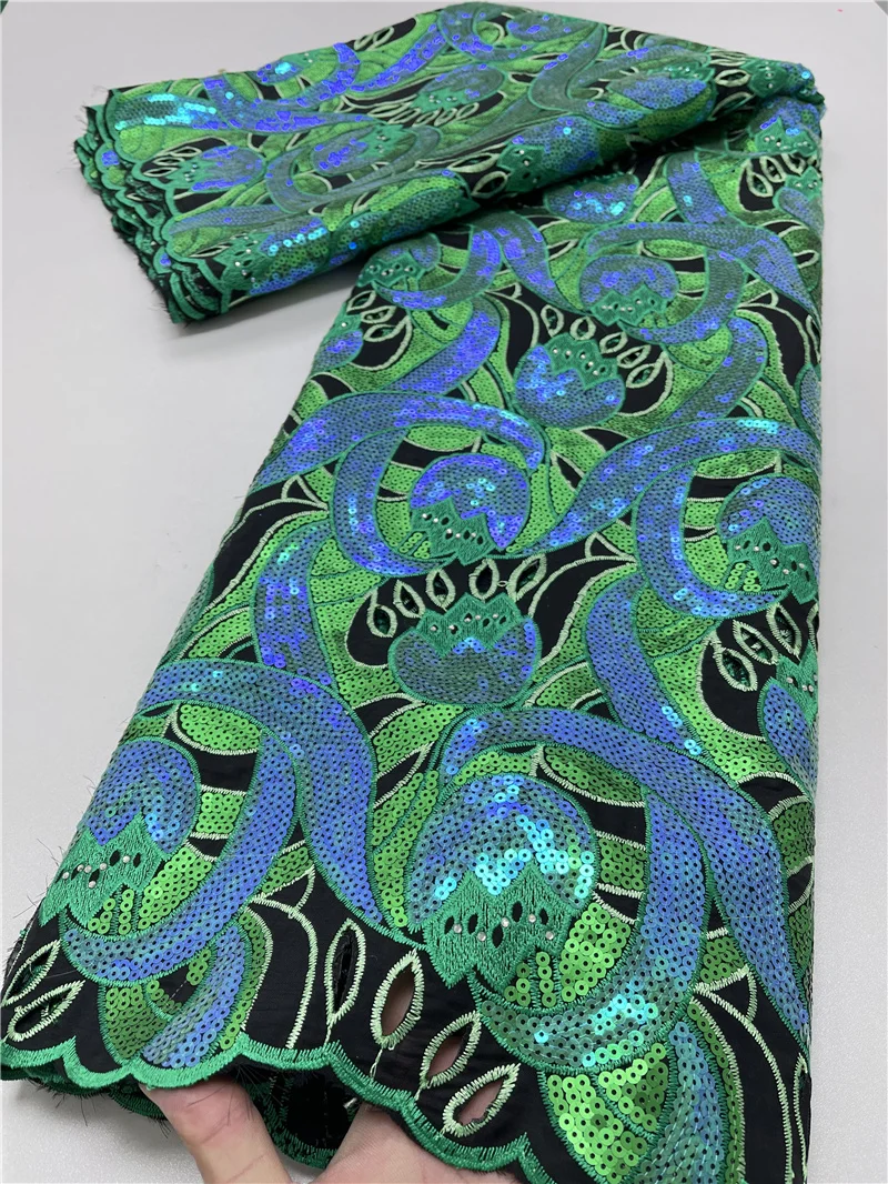 PGC черная африканская кружевная ткань 2022 высококачественные блестки Гана