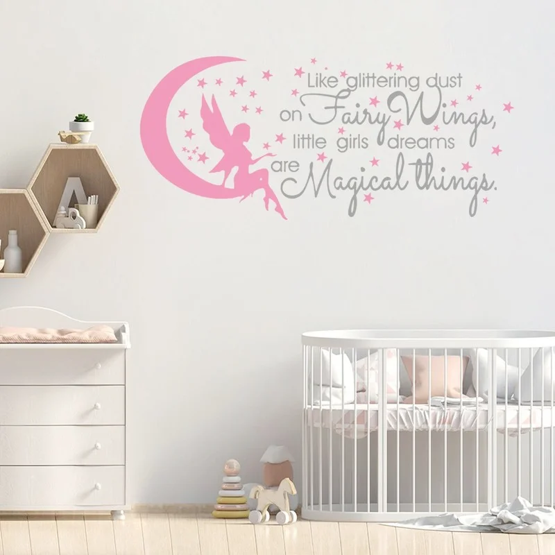 

Fairy Star Moon English Alphabet Wall Stickers Children's Room Bedroom Background Wall Decoration Wall Stickers