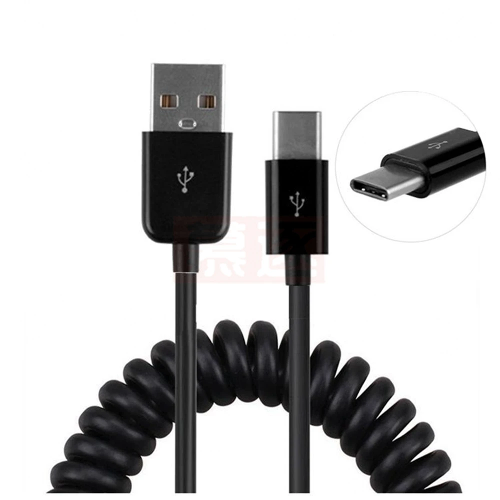 Стрейч USB-C 3.1 Тип C папа - стандартный USB 2.0 Пружинный кабель для передачи данных