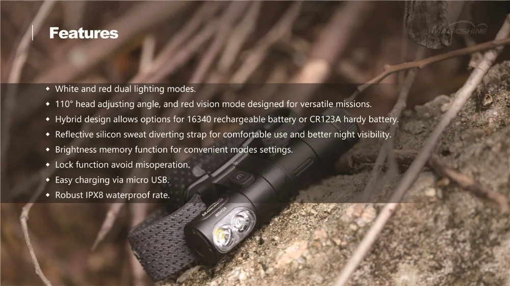 Magicshine MOH25 микро-налобный фонарь с зарядкой от USB красный светильник Макс 500 люмен бросок 80 м Спорт на открытом воздухе головной убор с 14500 литий-ионным аккумулятором