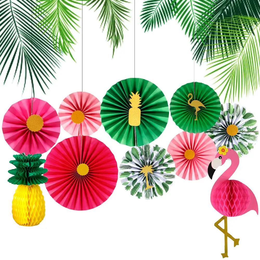 Веер из ананаса PATIMATE Flamingo Гавайские вечерние украшения декор для Фламинго Aloha Luau