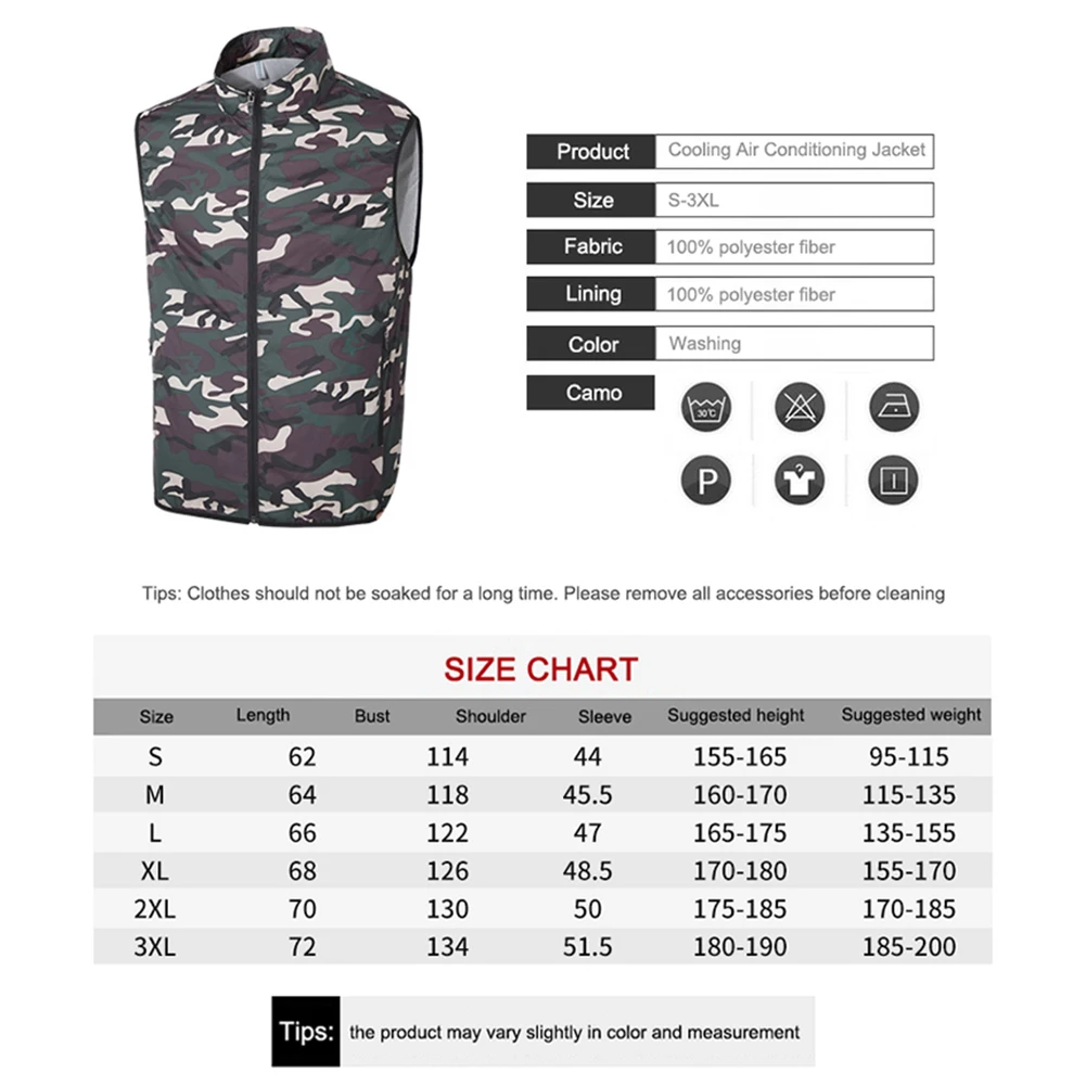 

Cooling Vest Summer Air Conditioning Cool Coat with 2 USB Powered Fans Outdoor Sun Protection Vest Summer Fan Cooling Vests